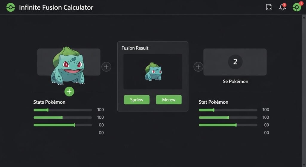 Infinite Fusion Calculator showing Bulbasaur fusion stats preview how to use the calculator for best fusion results
