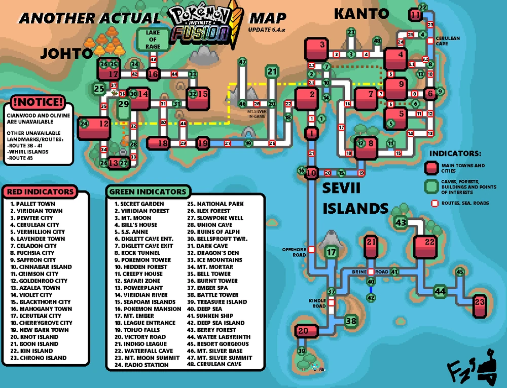 InfiniteFusion Actual Map